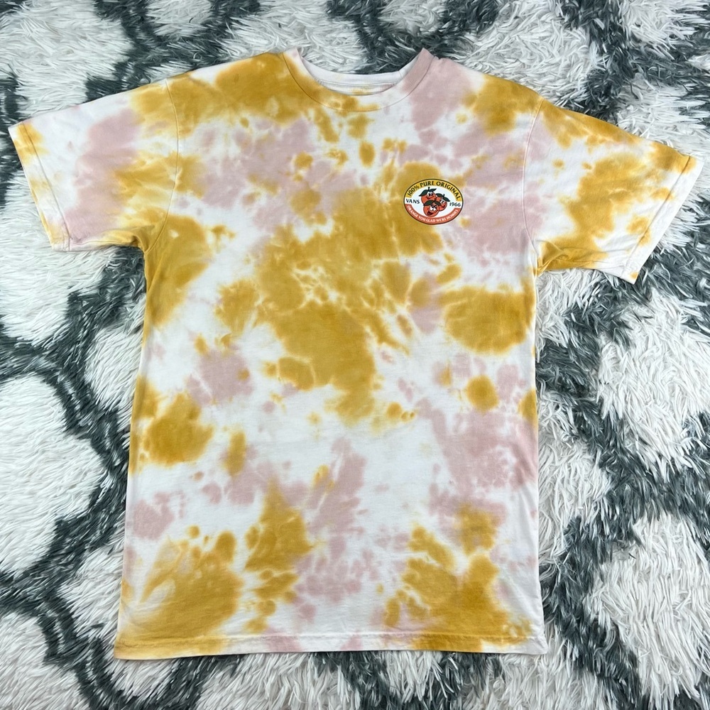 Vans Men’s Have A Peel Tie Dye T-shirt Orange Pink Size Medium